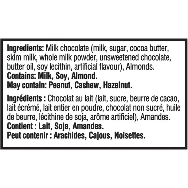 Cadbury Dairy Milk Almond Chocolate Bar, Case 100 g x 21 count - Image 5