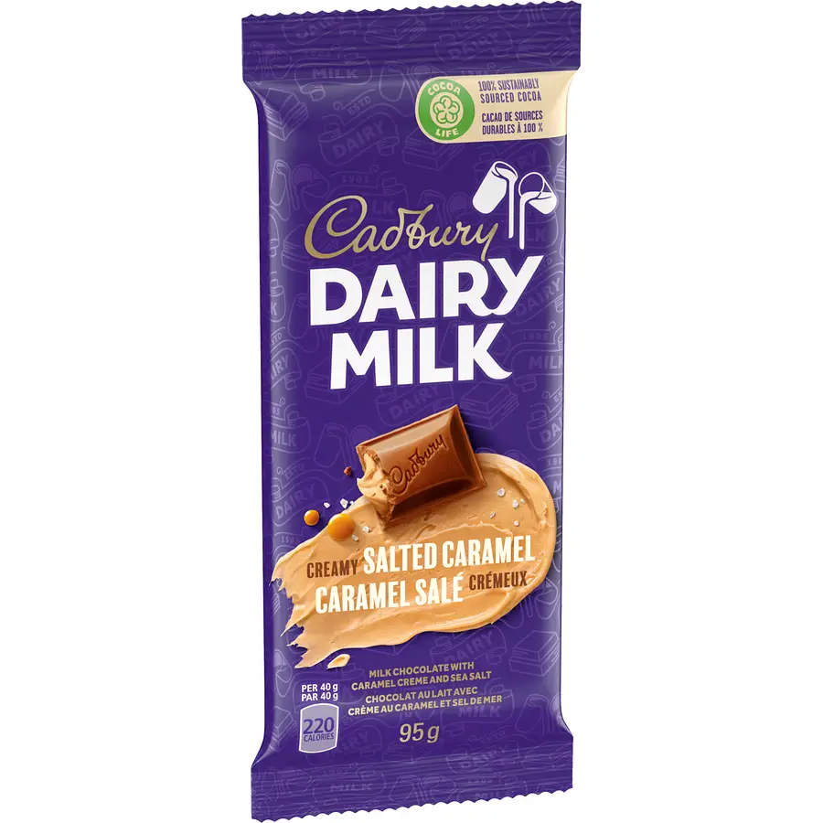 Cadbury Dairy Milk Salted Caramel Chocolate Bar - case 95 g x 21 count - Image 3