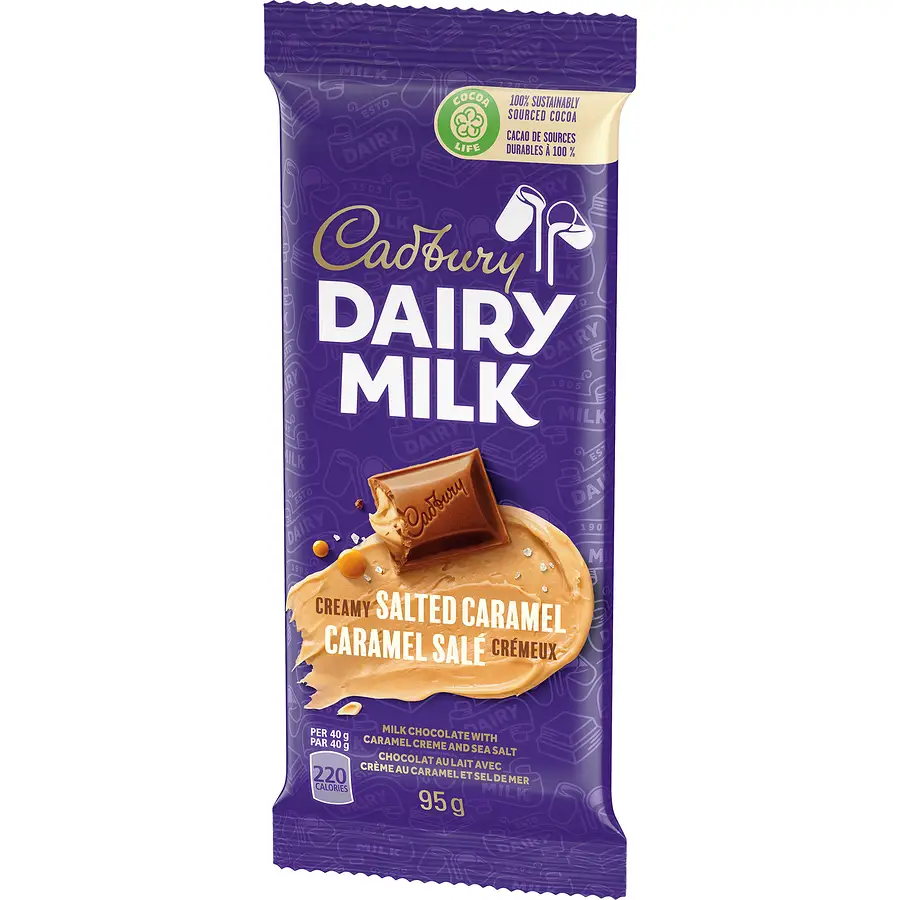 Cadbury Dairy Milk Salted Caramel Chocolate Bar - case 95 g x 21 count - Image 4
